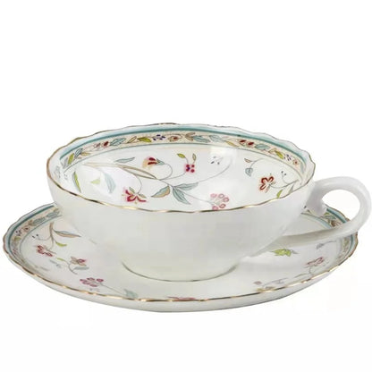 Set Tasse & Soucoupe Anglais Vintage – Élégance Intemporelle en Bone China