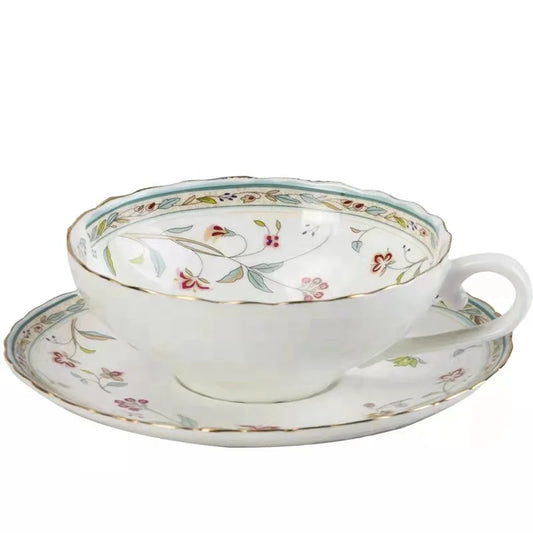 Set Tasse & Soucoupe Anglais Vintage – Élégance Intemporelle en Bone China