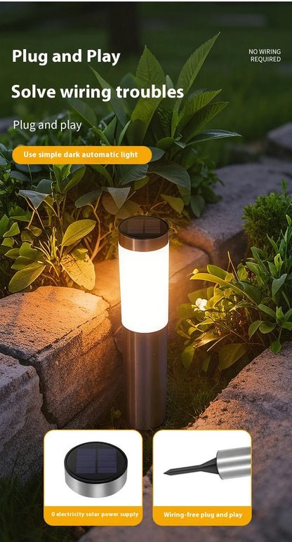 Lampe solaire d’allée extérieure – Éclairage LED automatique pour jardin