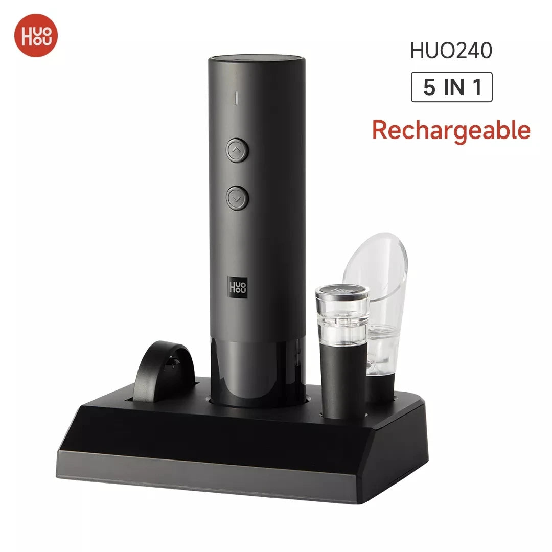 Tire-bouchon électrique rechargeable 5-en-1 – Ouvrez vos bouteilles sans effort