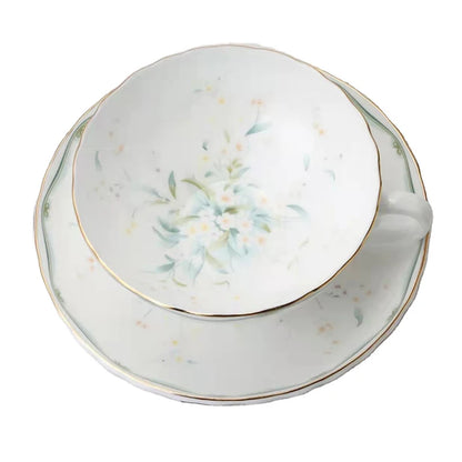 Set Tasse & Soucoupe Anglais Vintage – Élégance Intemporelle en Bone China