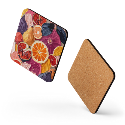 Dessous de verre avec dos en liège – Résistant à la chaleur et antidérapant – Pour café et thé