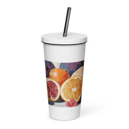 Gobelet isotherme en acier inoxydable avec paille