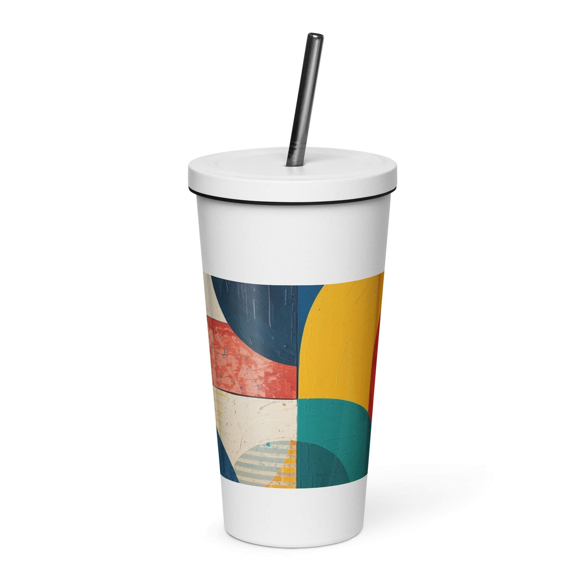 Gobelet isotherme en acier inoxydable avec paille